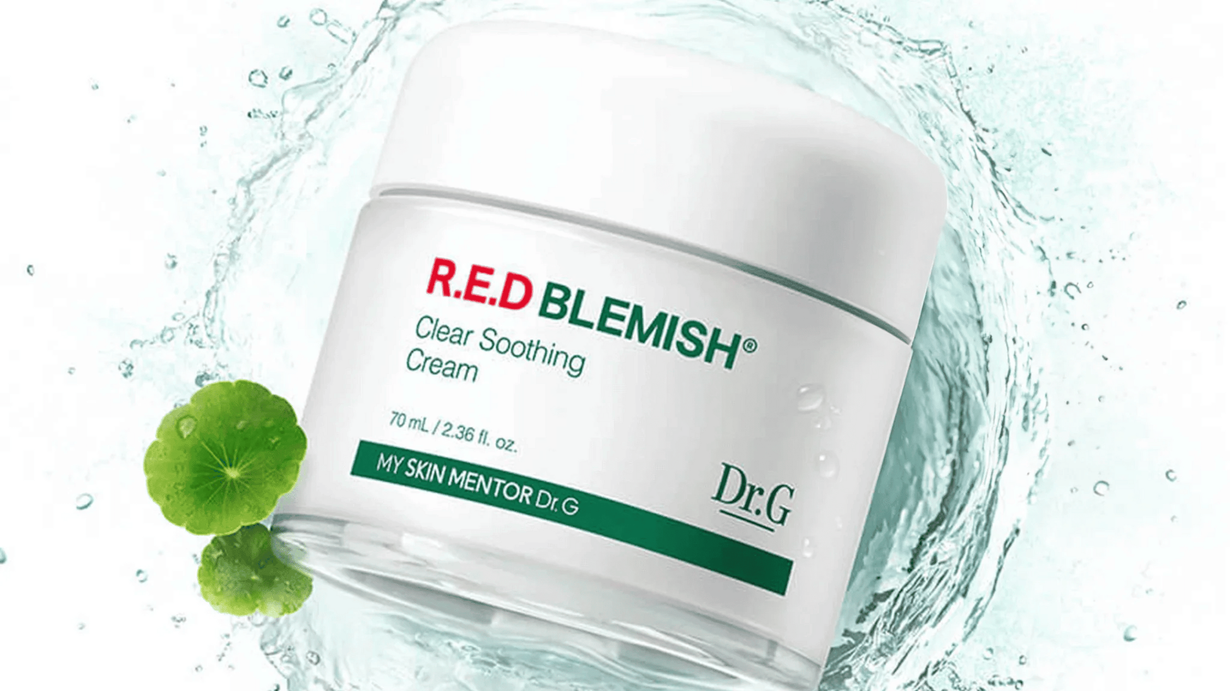 Dr.G R.E.D Blemish Clear Soothing Cream lugnar känslig hud med Centella Asiatica och hyaluronsyra. Den reducerar rodnad, återfuktar och stärker hudbarriären. En lätt formula för daglig användning som ger en balanserad och fräsch hud.