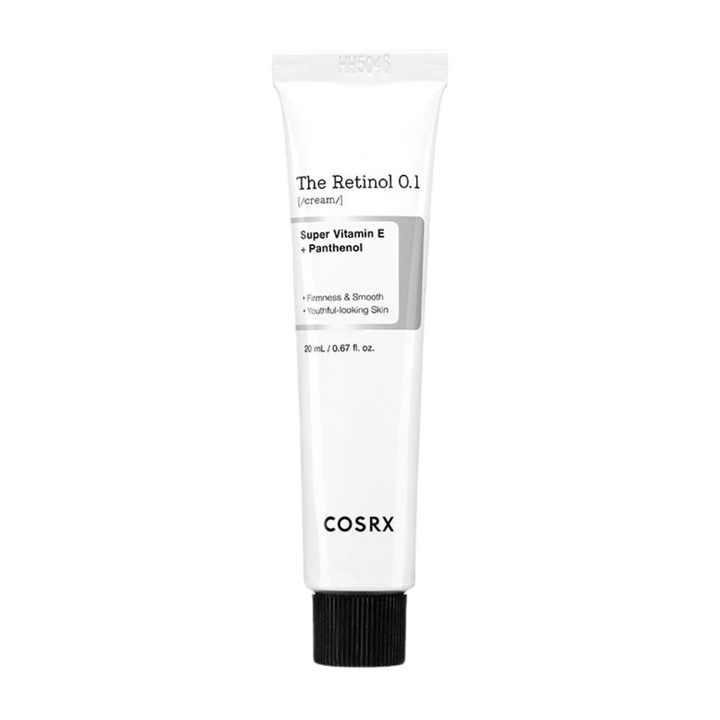 En tub COSRX Retinol 0.1 Cream 20ml på vit bakgrund.